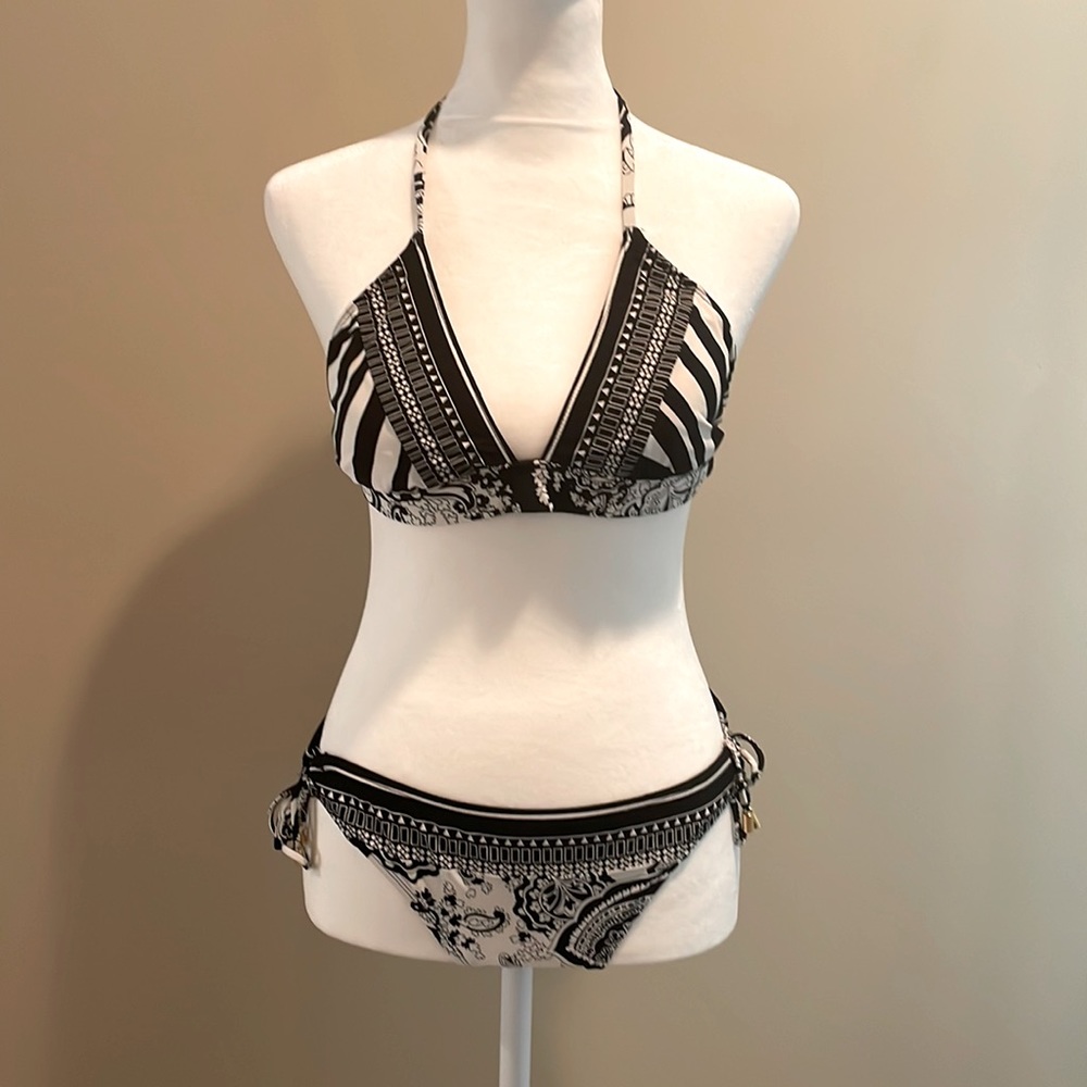 Black and White La Blanca String Bikini S/M